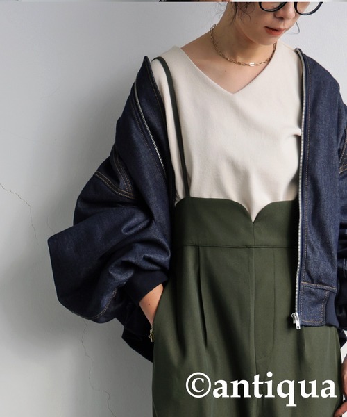 antiqua サロペット オーバーオール ラウンドカットサロペット