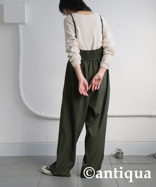 【新品】antiqua ラウンドカットサロペット　Plusサイズ 新品】antiqua ラウンドカットサロペット Plusサイズ サロペット