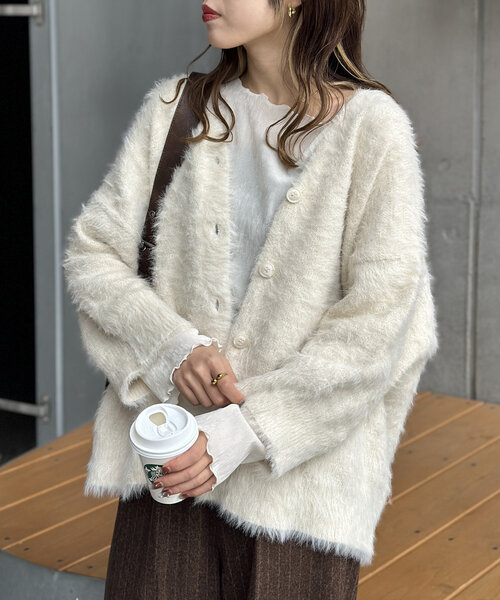 カーディガン フェザーBIGカーディガン レディース w closet カーディガン フェザーBIGカーディガン レディース