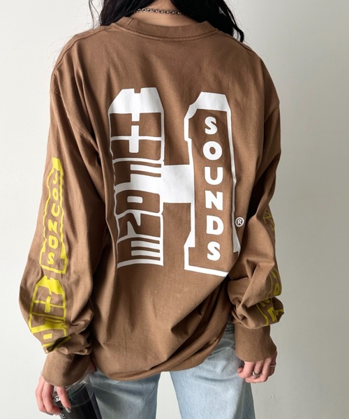 tシャツ HUF(ハフ)/バックプリント 袖ロゴ ロンT ルーズフィット オーバーサイズ/HUF ONE SOUND L/S TEE レディース メン