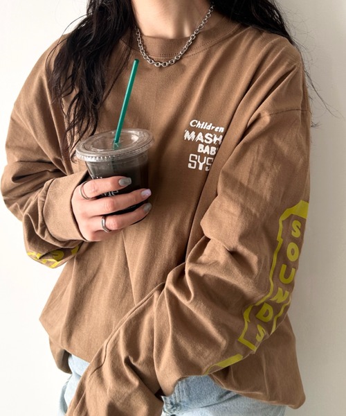 HUF tシャツ HUF(ハフ)/バックプリント 袖ロゴ ロンT ルーズ