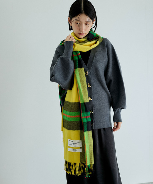 美品　マニプリ　ウールシルクWマフラー　五明マルシェLEE ドゥーズィエムクラス ADAM ET ROPE' マフラー ストール 「MAGNIBERG（マグニバーグ