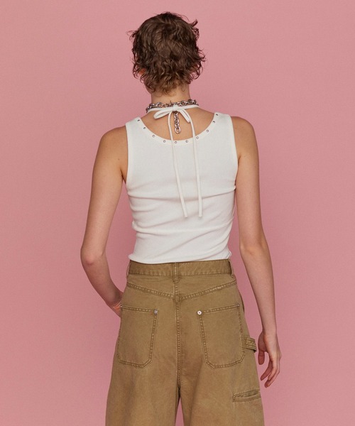 タンクトップ ノースリーブ Pigment Processing Studs Tank Top/ピグメントスタッズタンクトップ「MAISON SPEC MAISON SPECIAL タンクトップ ノースリーブ Pigment Processing
