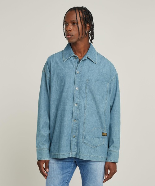 G-STAR RAW シャツ LONG POCKET BOXY FIT SHIRT/ロングポケット