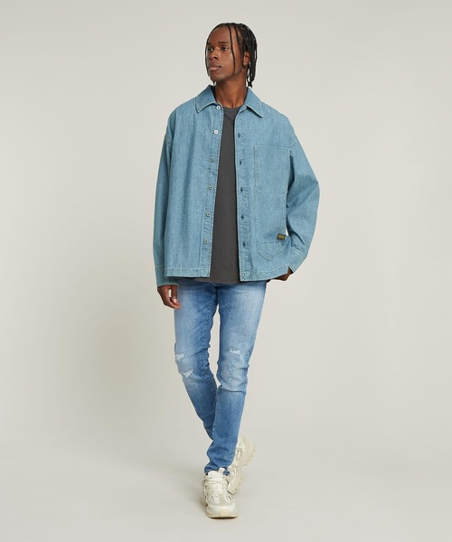 G-STAR RAW シャツ LONG POCKET BOXY FIT SHIRT/ロングポケット