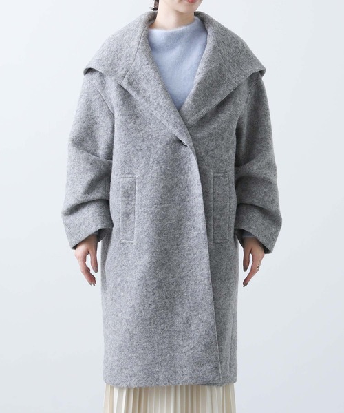 ヘルノ HERNO シングルコート CURLY FAUX FUR OVERSIZE FIT