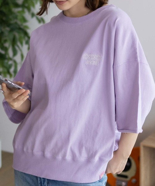 Dickies（ディッキーズ） tシャツ 配色ステッチ5分丈袖Tシャツ