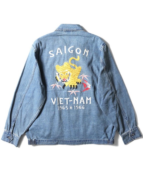 新品　タグ付き　HOUSTON デニム ベトジャン　デニムジャケット XLサイズ HOUSTON（ヒューストン） ブルゾン アウター デニムベトジャン(TIGER