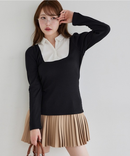 one after another NICE CLAUPドッキングシャツトップス ドッキングシャツトップス（Tシャツ/カットソー）｜one after