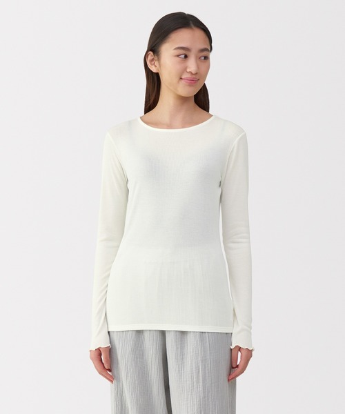 無印良品（MUJI） インナーシャツ 肌着 婦人 シルク混シアークルー