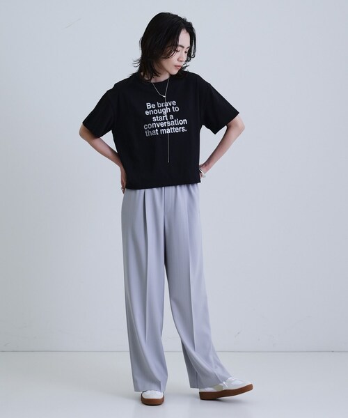 INDIVI GALLEST tシャツ 「再入荷」ボックスシルエットロゴTシャツ 