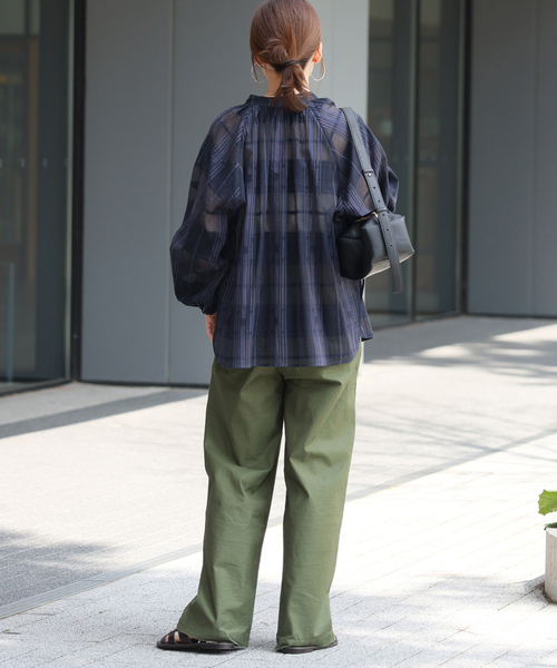 JOURNAL STANDARD relume ブラウス シャツ シアーチェックバンド