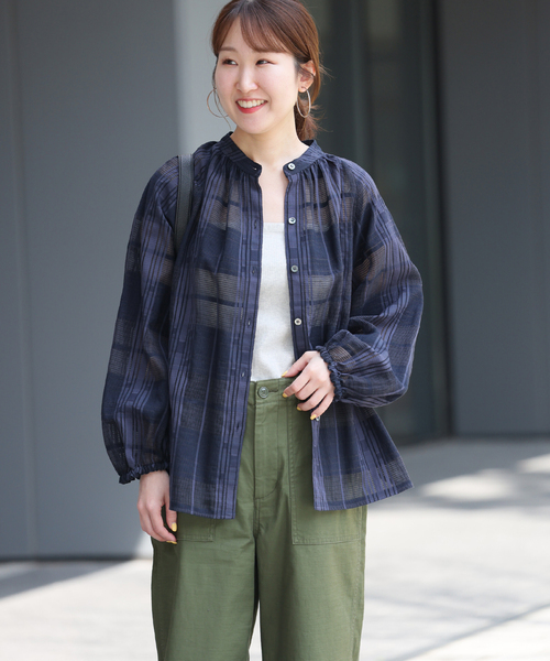 JOURNAL STANDARD relume ブラウス シャツ シアーチェックバンド