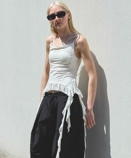 キャミソール Ruffle Shirring Camisole/ラッフルシャーリングキャミソール「MAISON SPECIAL/メゾンスペシャル」