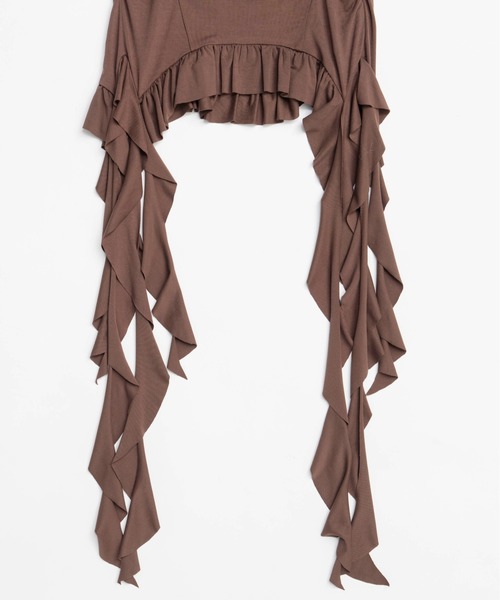 みみメゾンスペシャルmaison specialフリルビスチェキャミソール MAISON SPECIAL キャミソール Ruffle Shirring Camisole