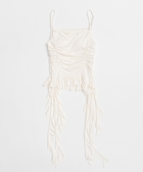 みみメゾンスペシャルmaison specialフリルビスチェキャミソール MAISON SPECIAL キャミソール Ruffle Shirring Camisole