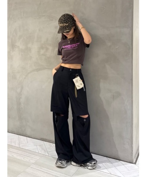 SLY スラックス パンツ CUT OUT REMAKE STRAIGHT PT カット
