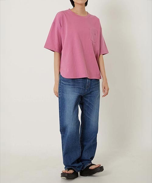 tシャツ Hエンブロイダリー ラウンドヘム ショートスリーブTシャツ ウイメンズ レディース HOLLYWOOD RANCH MARKET tシャツ Hエンブロイダリー ラウンド