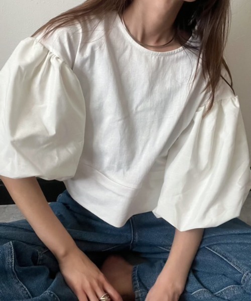 deux amour チュニック 裾取り外し2WAYバルーン袖チュニックトップス