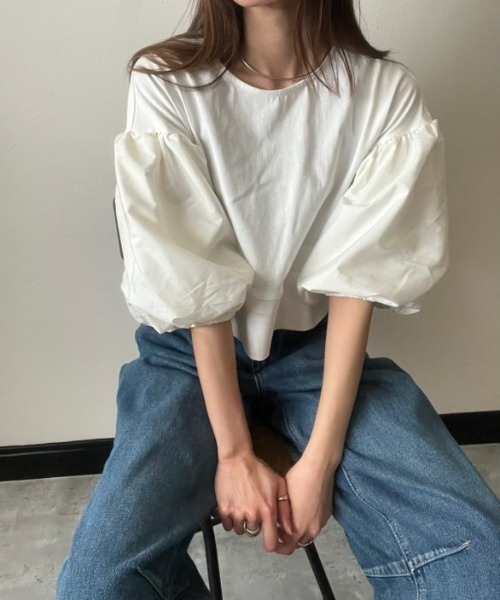 deux amour チュニック 裾取り外し2WAYバルーン袖チュニックトップス
