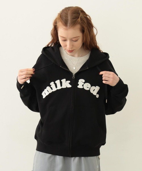 MILKFED.（ミルクフェド） パーカー ARCH COOPER LOGO ZIP UP HOODIE
