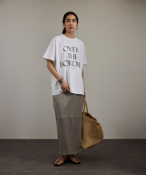 SALON adam et rope' tシャツ OVER THE BORDER ロゴプリントT