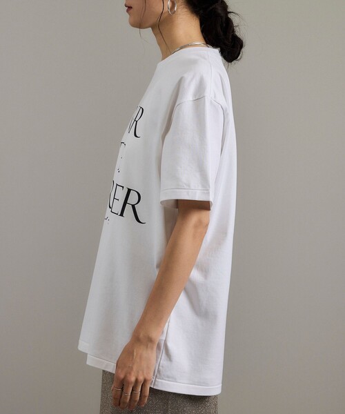 SALON adam et rope' tシャツ OVER THE BORDER ロゴプリントTシャツ