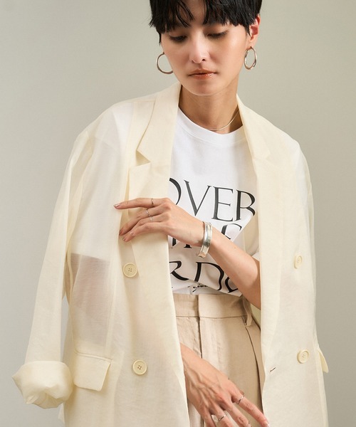 SALON adam et rope' tシャツ OVER THE BORDER ロゴプリントT
