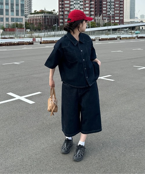 Regen Glanz ワイドレッグデニム Regen Glanz ワイドバギーデニムパンツ XS ブラック デニム 新品