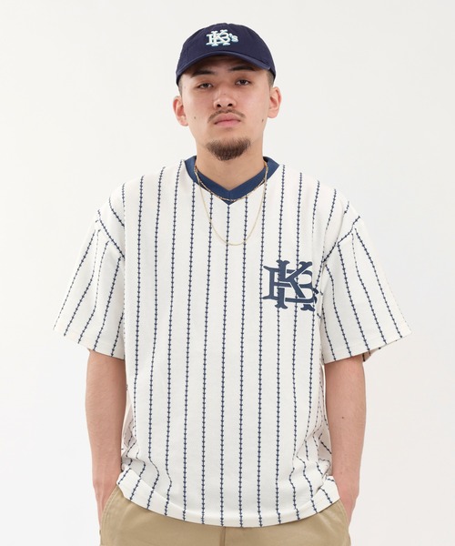【KEBOZ】EFG S/S TEE ケボズ KEBOZ EFG RINGER S/S TEE （GREEN×MUSTARD） -PASSOVER