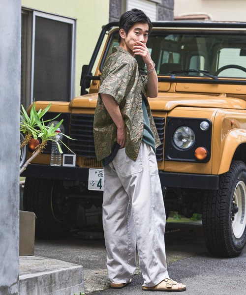 niko and… ペイズリープリントシャツ メンズ　Mサイズ　グリーン　売切品 niko and… シャツ ペイズリープリントシャツ メンズ : ZOZOTOWN