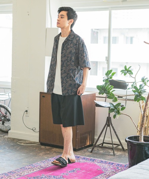 niko and… ペイズリープリントシャツ メンズ　Mサイズ　グリーン　売切品 niko and… シャツ ペイズリープリントシャツ メンズ : ZOZOTOWN
