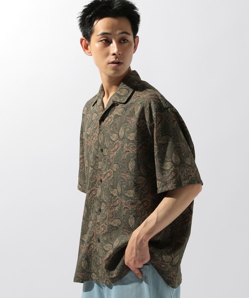 niko and… ペイズリープリントシャツ メンズ　Mサイズ　グリーン　売切品 niko and… シャツ ペイズリープリントシャツ メンズ : ZOZOTOWN
