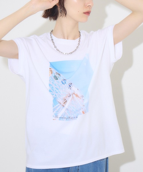 tシャツ Dignite Collier フォトプリントTシャツ レディース