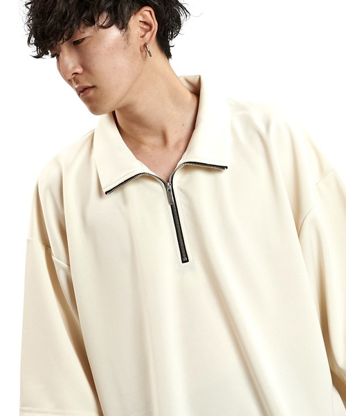 NO ID.（ノーアイディー） ポロシャツ ハーフZIP BIG-PO(プルオーバー