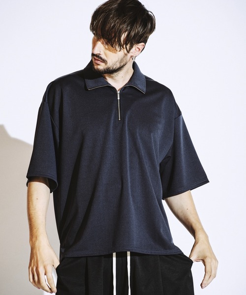 NO ID.（ノーアイディー） ポロシャツ ハーフZIP BIG-PO(プルオーバー
