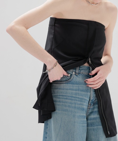 ブラウス シャツ long＆lean bustier(ロング＆リーンビスチェ) レディース