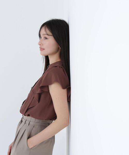 NATURAL BEAUTY BASIC ブラウス シャツ メタルボタンフリル