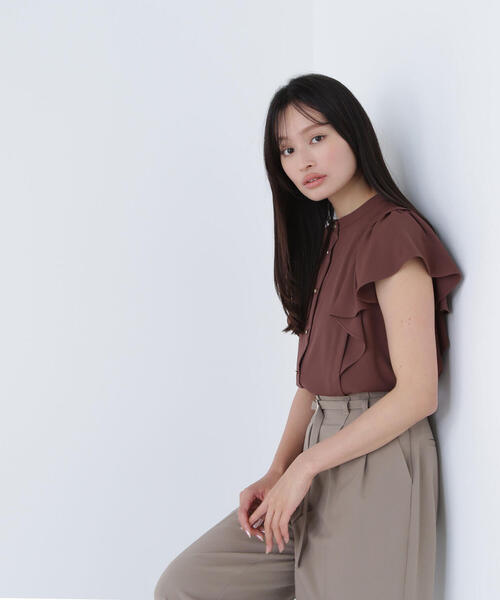 NATURAL BEAUTY BASIC ブラウス シャツ メタルボタンフリル