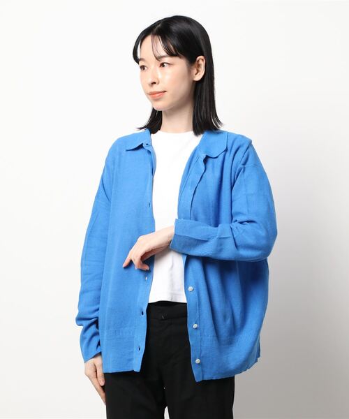 「conges payes ADIEU TRISTESSE」 ニットカーディガン FREE ブルー レディース
