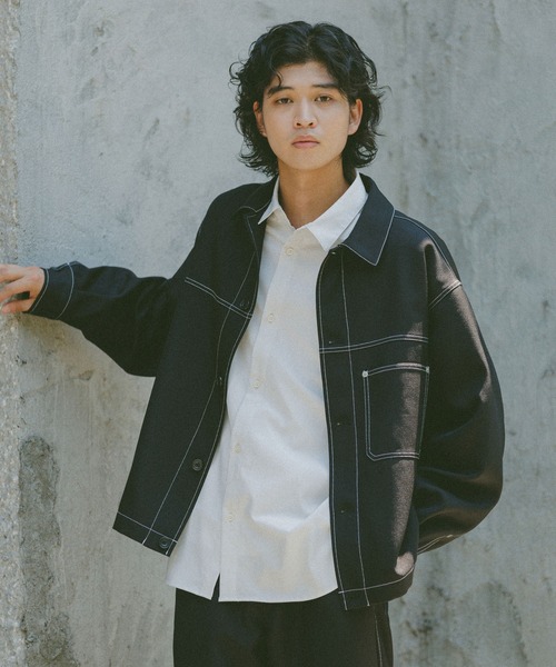 メンズ ブルゾン ショートジャケット ジップブルゾン R01701 CIASENSE ブルゾン アウター High neck zip-up short blouson