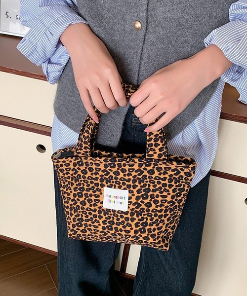 VIBGYOR トートバッグ Mignonjour/ヒョウ柄ミニトートバッグ