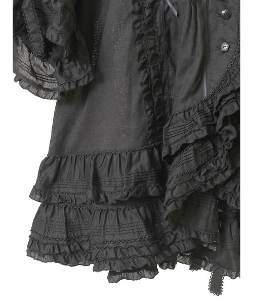 Pink House ブラックフリルブラウス⚫︎ボレロ PINK HOUSE ブラウス シャツ ボレロ風ローンブラウス レディース