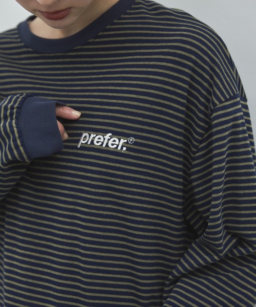 feepur（フェピュール） tシャツ エンブロイダリーボーダーロンTee