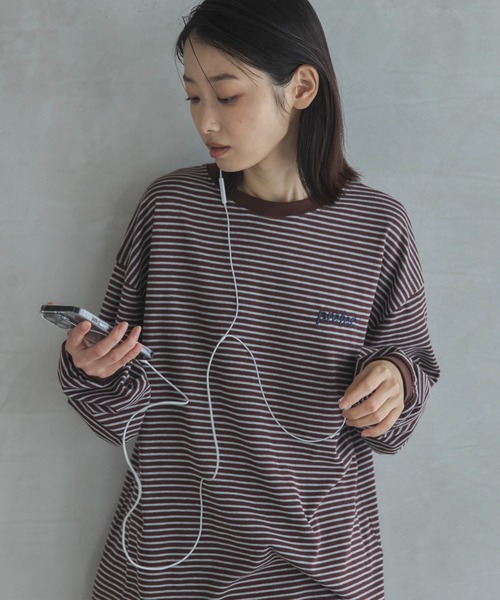feepur（フェピュール） tシャツ エンブロイダリーボーダーロンTee