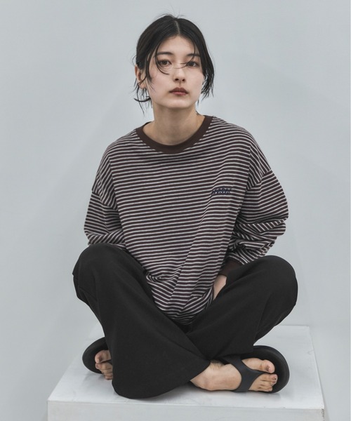 feepur（フェピュール） tシャツ エンブロイダリーボーダーロンTee
