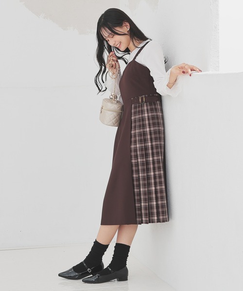 Honeys（ハニーズ） ジャンパースカート プリーツ切替ジャンスカ