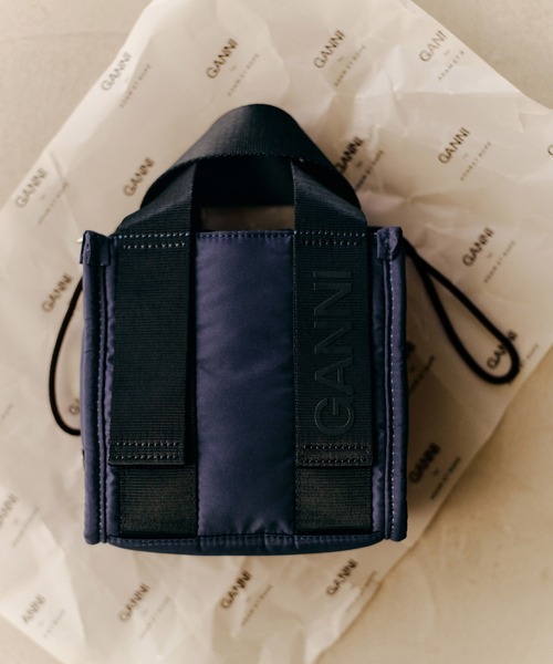 GANNI バッグ 新品未使用 GANNI ショルダーバッグ バッグ 別注 Recycled tech Mini Tote