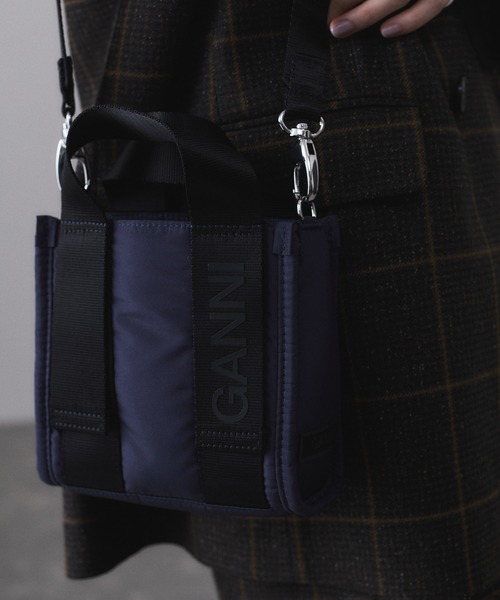 GANNI Recycled Tech ショルダーバッグ サコッシュ ガニー GANNI RECYCLED TECH MINI SATCHEL レディース バック