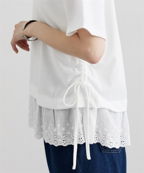 ニッセン（nissen） tシャツ 裾レース切替カットソートップス